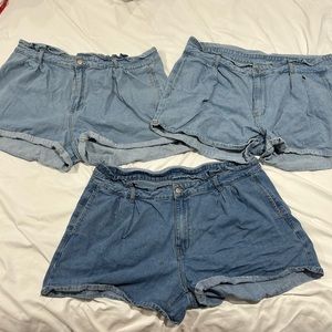 SHEIN paper bag high waisted shorts bundle of 3
